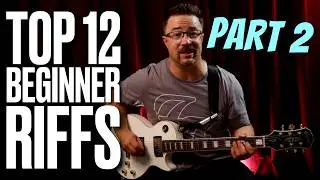 You need to play these! 12 MORE beginner guitar riffs - WITH TAB