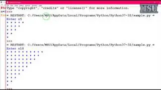 GE8161 Problem Solving and python Programming Lab 08   read a number and print an inverted star