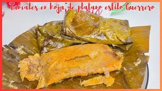 Tamales de puerco en hoja de platano estilo Guerrero