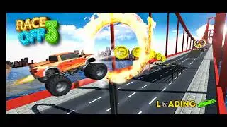 Race Off 3 Car Stunt Games - GOLDEN BRİDGE - 4x4 Monster Truck Stunts Driver  Android GamePlay #3