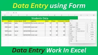 Data Entry using Form in Microsoft Excel | Data Entry in Excel 