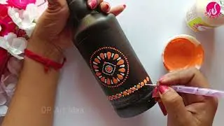 Unique Mandala Art|| Easy Bottle Painting Idea|| Mandala Art On Bottle|| Bottle Art||