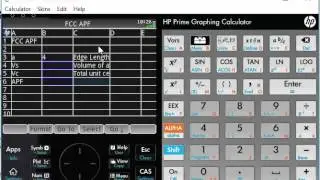 HP Prime Spreadsheet -  FCC Atomic Packing Factor