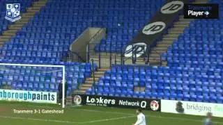 Gateshead's Jon Shaw breaks seat with a wayward shot!