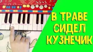 Как играть в траве сидел кузнечик Урок для синтезатора или пианино Мелодия «В траве сидел кузнечик»