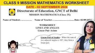 DOE Class 9 Mission Mathematics Worksheet | 02 September 2024