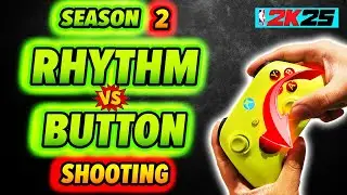 Rhythm vs Button Shooting Season 2: Make % on whites on NBA 2K25