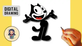 How to draw Felix the cat | Step by step drawing with me 🖌️ #craftipix #grwm #felixthecat