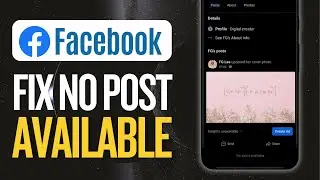 How to Fix No Posts Available on Facebook। Remove No Posts Available On Facebook Problem