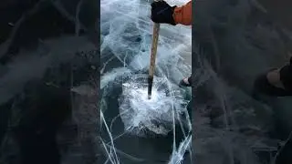 ICE BREAKING | frozen lake BAIKAL | 