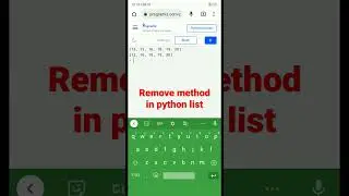 Remove method in python list