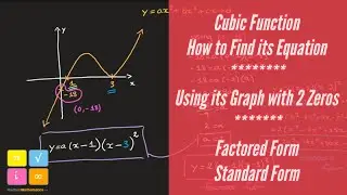 How to find a Cubic Function from its Graph with 2 x-intercepts (2 zeros) - Example 2