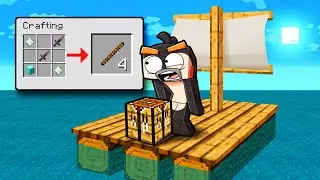 Stranded RAFT Survival in SCRAMBLE CRAFT! (Minecraft)
