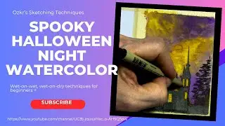 How to paint  a Spooky Halloween Castle in Watercolor: A Step-by-Step Tutorial