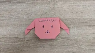 Origami paper girl (face)   /  Оригами девочка из бумаги (лицо)