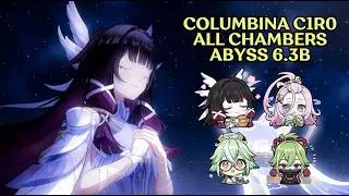 COLUMBINA ALL CHAMBERS! | 6.3B Spiral Abyss Floor 12 9 Stars | Genshin Impact
