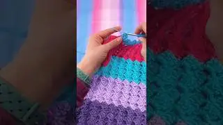 Birthday Cake Crochet Shawl!   💜🩵🩷#fiberflux