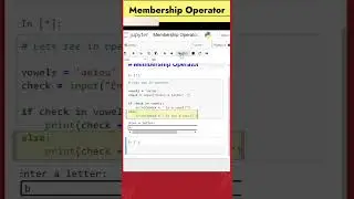 10 - Membership Operators | in, not in Operators | Python Coding