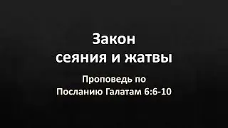 Послание Галатам 6:6-10 – «Закон сеяния и жатвы»
