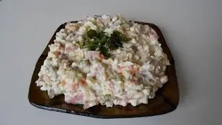 Salad Russian with sausage.