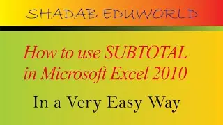How to use Subtotal in Microsoft Excel 2010