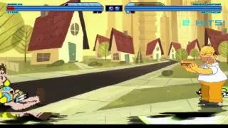 Mugen battle Bubbles and Steve vs Homer and Buttercup