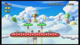 Land of Flying Blocks (All Star Coins) - Meringue Clouds - 1 - New Super Mario Bros U Deluxe