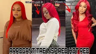 ARROGANT TAE INSPIRED HOT RED WIG 🥵 WATER COLOR METHOD FT TINASHE HAIR