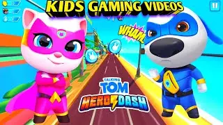 Talking Tom gold Run Super Girl Angela🦸‍♀️Vs Hank Vs Ginger Vs Ben Intense fight full HD Gameplay  |