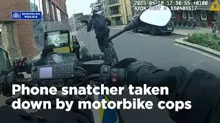 Phone Snatcher TAKEDOWN | Police chase through central London |  Police Helicopter and motorbikes
