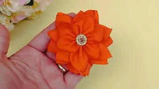 MOANA FLOWER / Grosgrain flower #fashionbows #diy #artificialflowers #flowers #ribbonbow #ribbon ...