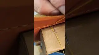 седельный шов с узлом #handmade #изготовление  #woodworking #кожа #leathercraft