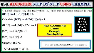 RSA ALGORITHM using Example Step-by-Step Explanation ~xRay Pixy