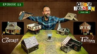 Making a thatched Cottage and two-storey Tavern for tabletop gaming