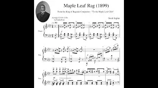 Maple Leaf Rag 1899 Scott Joplin Sheet MUSIC Tutorial