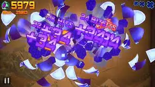 testing the limits of modded fruit ninja (it crashed)
