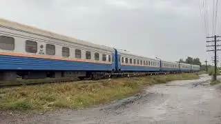 ТЭ33АС-0045 с поездом Семей-Достык, на перегоне Семей-Жана Семей