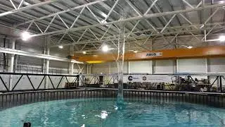 The University of Edinburgh's Wave Tank Producing a Spike Wave. Concentric Singularity!