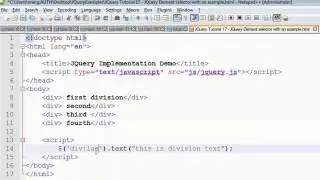 JQuery Tutorial 17 - HTML element selector explanation with an example