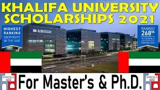 Khalifa University UAE | Scholarships 2021 | Postgraduate | International Scholarship | Hanzala Aziz