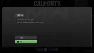 Call of Duty: Modern Warfare II Patch 1.04 Error - Your Settings have been reset