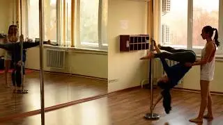 № 1 pole dance tutorial | самый легкий способ сделать флаг на пилоне с пола