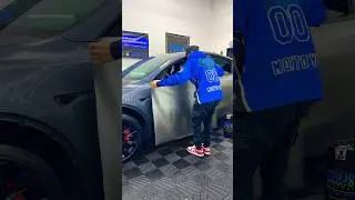 Adding Colored Paint Protection Film To This Tesla Model Y ✊🏼 Brand Is PUREPPF #PPF #Fyp #Foryou