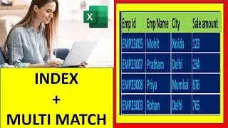 index and multiple match formula in excel | #exceltutorial | #excelfansonly