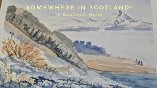 A Scottish landscape painting with #watercolors