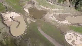 24-04-22 #3 No Fence Wetlands Drone Flight 180  Degree view of Mica Mountain Watershed without snow.