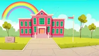 Cartoon - School Building- Free Background Loop