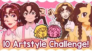 10 ART STYLES CHALLENGE! (ghibli, monster high, my hero academia, + more!)