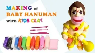 How to make cute little hanuman with polymer clay | kids clay art | by vishesh Raj