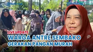 🔴 Warga Mengantri Sembako pada Gerakan Pangan Murah di Kantor Camat Singkawang Tengah